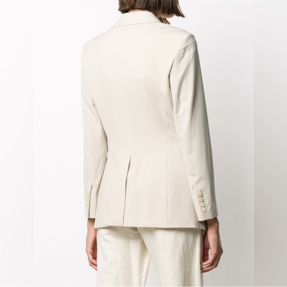 Theory Etiennette Elongated Stretch Linen Blazer, White Size 4 - Picture 3 of 9